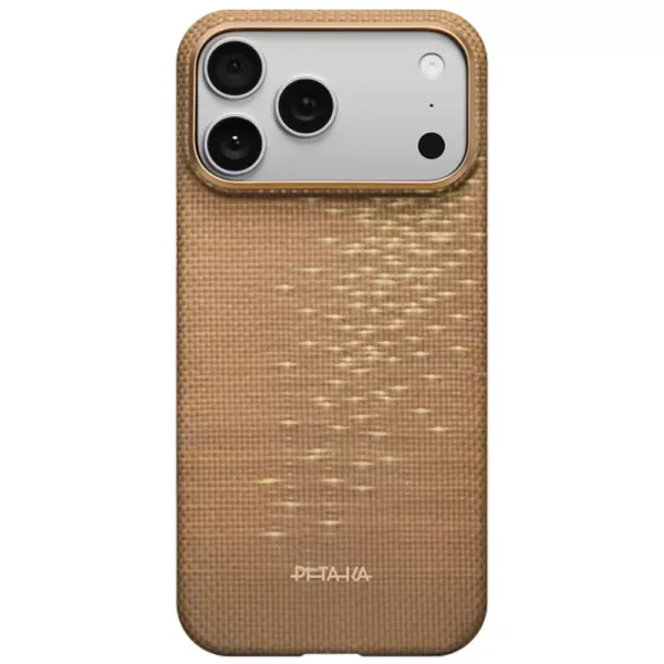 Карбоновий чохол Pitaka Ultra-Slim Case PitaTap™ Golden Glint для iPhone 17 Pro (KI1705AG)