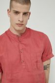 Сорочка з льону Medicine чоловіча колір помаранчевий regular зі стійкою