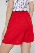 Шорти з домішкою льону Medicine жіночі колір червоний однотонні висока посадка