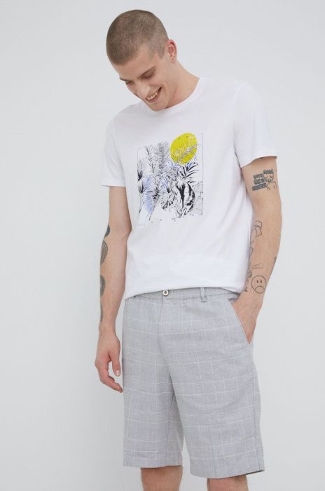 Шорти з домішкою льону Medicine чоловічі колір сірий