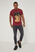 Бавовняна футболка Medicine колір бордовий однотонна