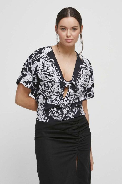 Блузка Medicine жіноча колір чорний візерунок (3256225)