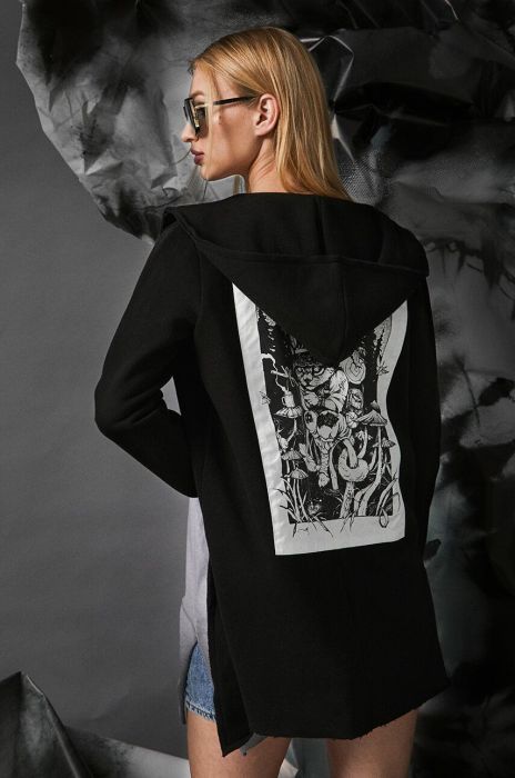 Кофта Medicine жіноча колір чорний з капюшоном з принтом (3319226)