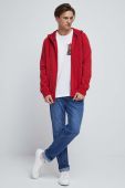 Кофта Medicine чоловіча колір червоний з капюшоном однотонна