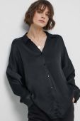 Сорочка Medicine жіноча колір чорний relaxed класичний комір (3017603)