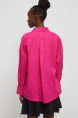 Сорочка з льону Medicine жіноча колір рожевий relaxed класичний комір