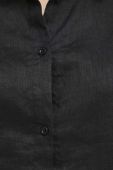 Сорочка з льону Medicine колір чорний regular класичний комір (3281099)