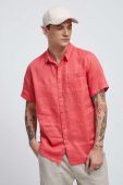 Сорочка з льону Medicine колір помаранчевий regular класичний комір