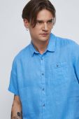Сорочка з льону Medicine regular класичний комір колір блакитний (3210044)