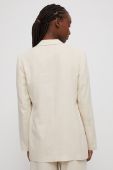 Льняний жакет Medicine жіноча колір бежевий однобортний однотонна