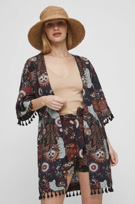 Кімоно Medicine колір чорний візерунок