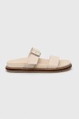 Шкіряні шльопанці Medicine жіночі колір бежевий