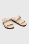Шкіряні шльопанці Medicine жіночі колір бежевий