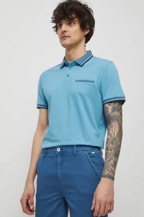 Поло Medicine чоловічий колір бірюзовий однотонний (3281540)