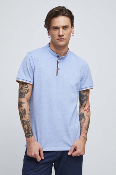 Поло Medicine чоловічі однотонний колір блакитний