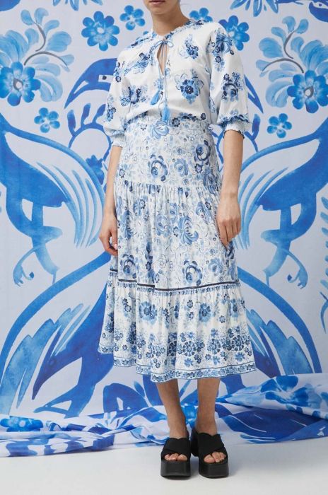 Спідниця Medicine maxi розкльошена колір блакитний (3382951)