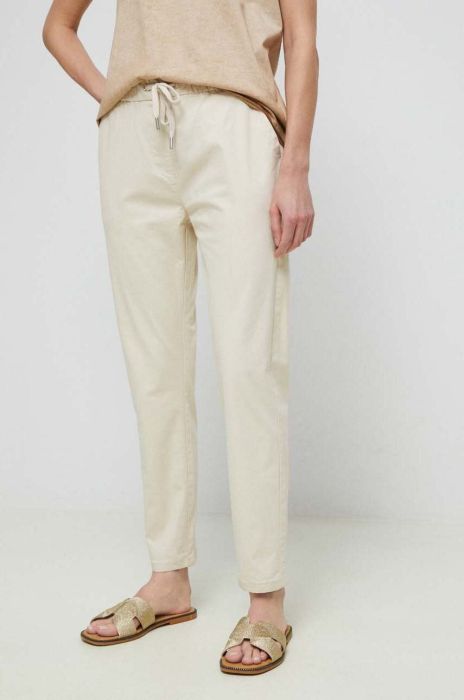 Штани Medicine жіночі колір бежевий фасон chinos середня посадка (3134383)