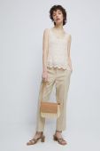 Штани Medicine жіночі колір бежевий пряме середня посадка (3197841)