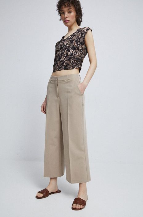 Штани Medicine колір бежевий широке середня посадка