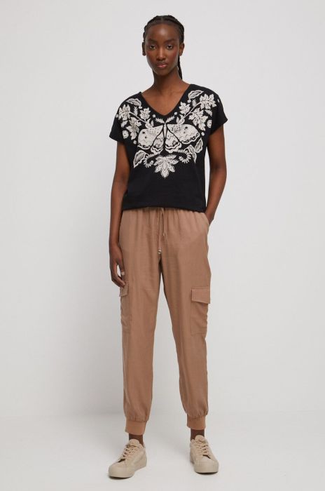 Штани Medicine жіночі колір бежевий середня посадка (3267695)