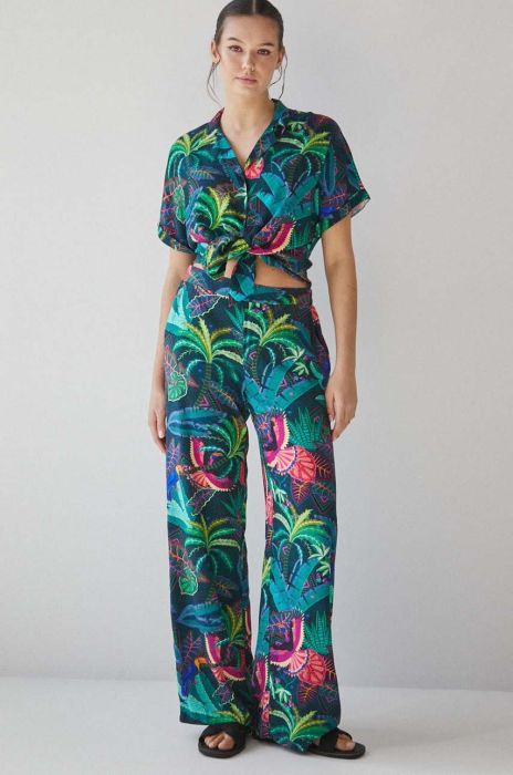 Штани Medicine жіночі широке висока посадка колір барвистий (3258947)