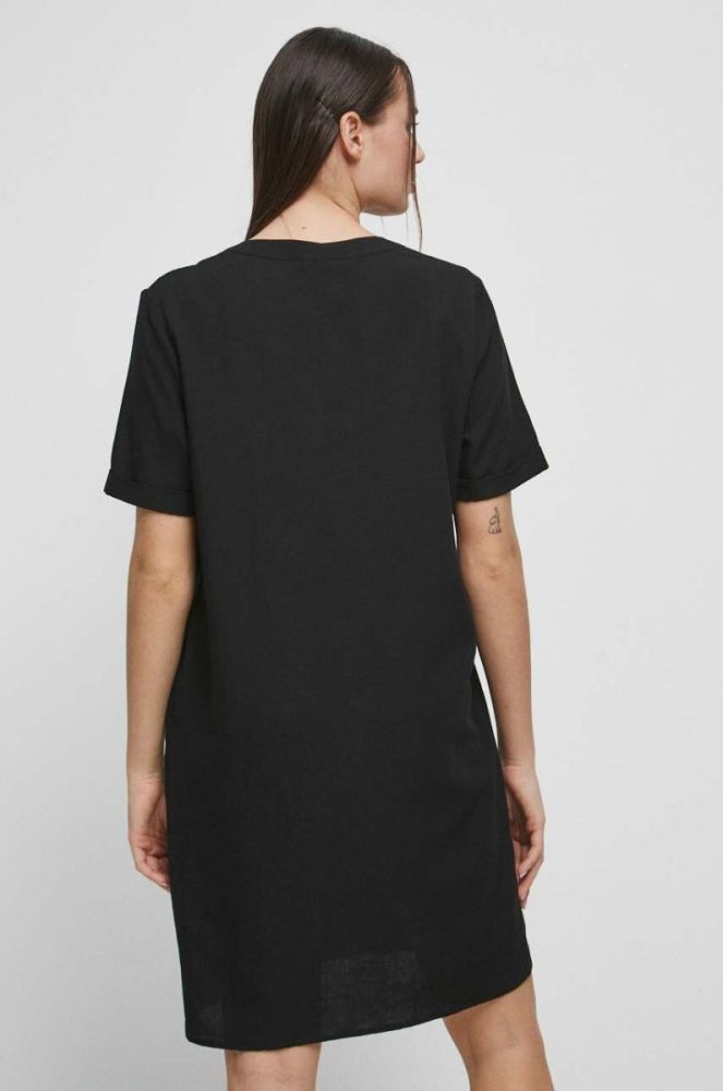 Сукня з домішкою льону Medicine колір чорний midi oversize (3287660) фото 3