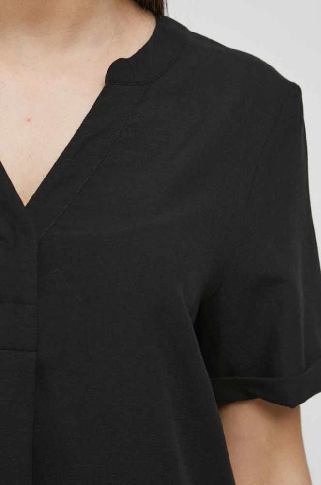 Сукня з домішкою льону Medicine колір чорний midi oversize (3287660) фото 5
