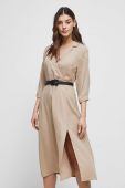 Сукня Medicine колір бежевий midi розкльошена