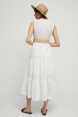 Бавовняна сукня Medicine колір білий midi розкльошена (3344582)