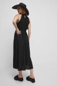 Сукня з домішкою льону Medicine колір чорний midi розкльошена (3324218)