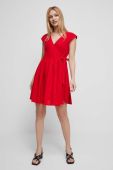 Сукня з домішкою льону Medicine колір червоний mini розкльошена (3340299)