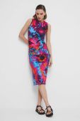 Бавовняна сукня Medicine midi облягаюча колір барвистий