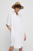 Бавовняна сукня Medicine колір білий midi oversize