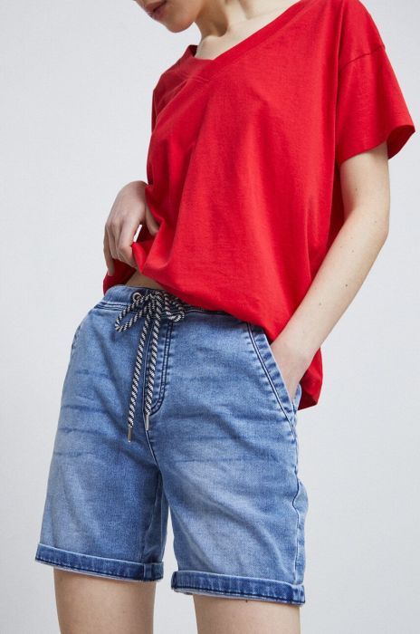 Джинсові шорти Medicine жіночі однотонні середня посадка колір блакитний (3231155)