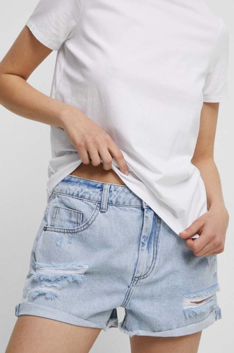Джинсові шорти Medicine жіночі однотонні висока посадка колір блакитний (3309461)
