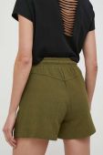 Бавовняні шорти Medicine колір зелений однотонні середня посадка