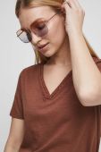 Бавовняна футболка Medicine жіноча колір коричневий