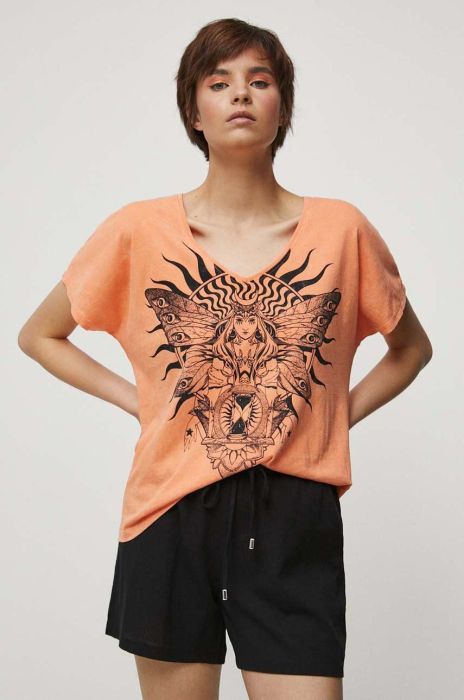 Бавовняна футболка Medicine колір помаранчевий