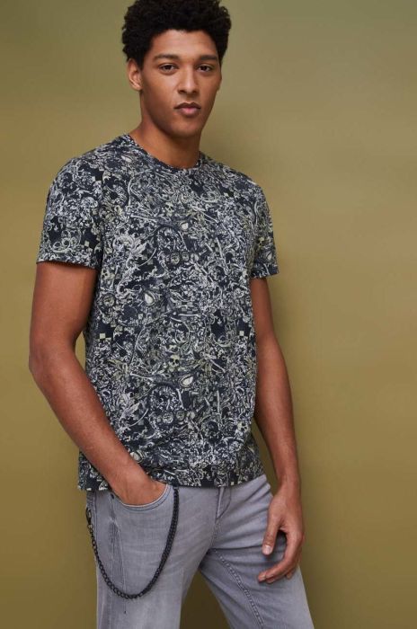 Бавовняна футболка Medicine колір чорний візерунок (2891775)