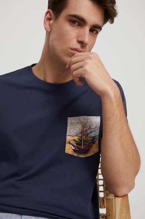 Бавовняна футболка Medicine чоловічий колір синій з принтом (3239791)