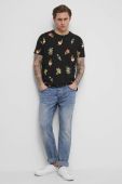 Бавовняна футболка Medicine колір чорний візерунок (3319318)