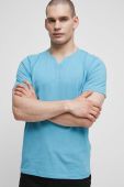 Бавовняна футболка Medicine чоловічий колір бірюзовий однотонний