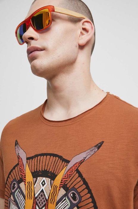 Бавовняна футболка Medicine чоловічий колір коричневий з принтом (3324152)