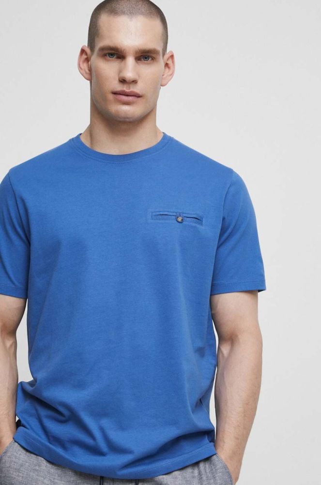 Бавовняна футболка Medicine однотонний колір блакитний (3309505)