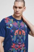 Бавовняна футболка Medicine x Maria Prymachenko з принтом колір блакитний