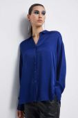 Сорочка Medicine жіноча колір синій relaxed класичний комір