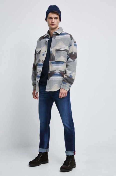 Сорочка з домішкою вовни Medicine чоловіча relaxed класичний комір колір барвистий