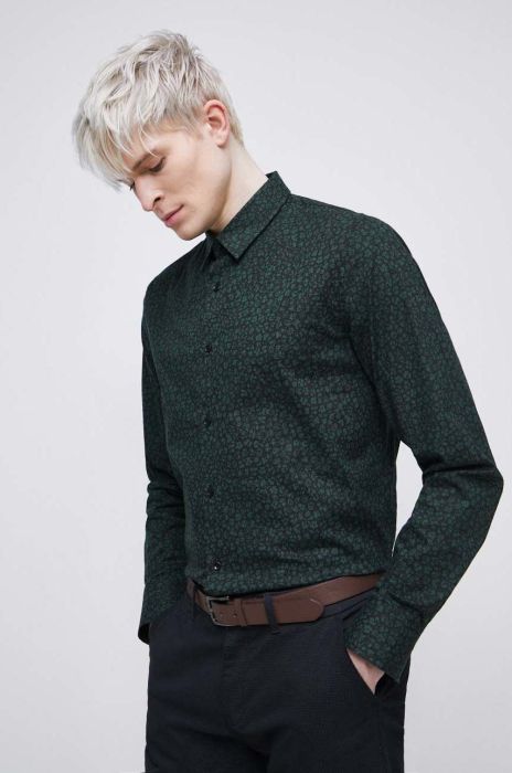 Сорочка Medicine чоловіча колір чорний regular класичний комір (2865737)