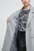 Пальто з домішкою вовни Medicine колір сірий перехідне двобортне