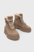 Замшеві черевики Medicine колір бежевий на плоскому ходу утеплене